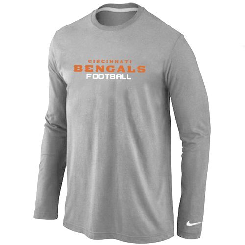 Nike Cincinnati Bengals Authentic Font Long Sleeve NFL T-Shirt - Grey